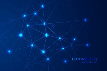 Abstract technology science background with connecting polygon lines design