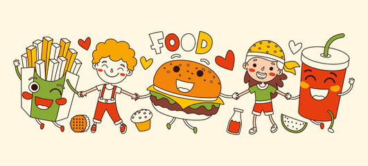 Hand Drawn Cartoon Line Art