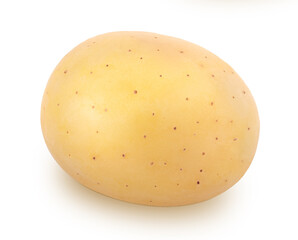 Fresh whole potato isolated on a white background.