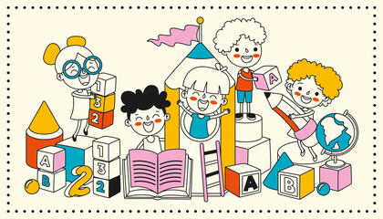 Hand Drawn Cartoon Line Art