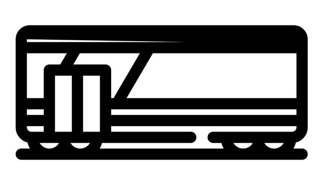 wagon with wifi animated line icon wagon with wifi sign. isolated on white background