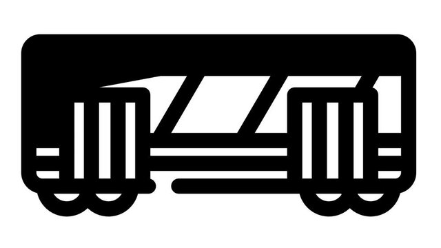 railway carriage animated line icon railway carriage sign. isolated on white background