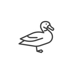 Duck bird line icon