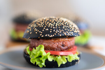 Burger with plant-based meat