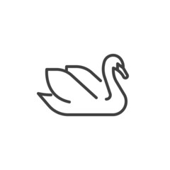 Swan bird line icon © alekseyvanin
