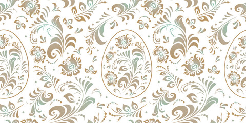 Seamless Easter pattern in pastel soft colors
