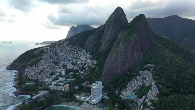 Panoramic aerial view of Rio de Janeiro Brazil. International travel landmark. Vacation destination