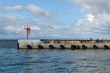 view of the sea port in Hel
