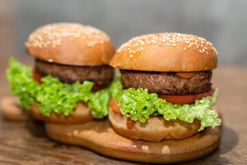 Burger with plant-based meat