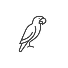 Parrot bird line icon