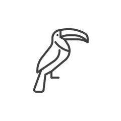 Toucan bird line icon