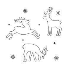 Deer silhouette outline in vector