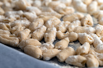 Cavatelli fatti in casa, tipica pasta fresca della cucina Campana, Cibo Italiano