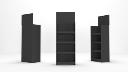 Product Gondola Display shelves 3D Render © Asad