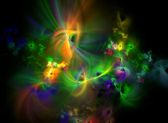 Abstract fractal color pattern on black backgraund