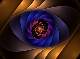 Abstract fractal color pattern on black backgraund