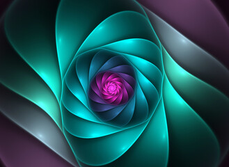 Abstract fractal  spiral color pattern on black backgraund