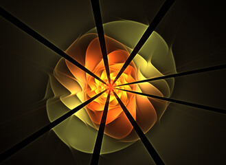 Abstract fractal color pattern on black backgraund