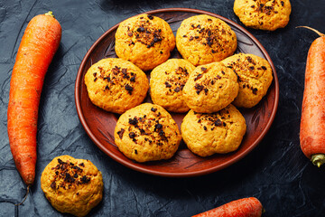 Carrot cookies, delicious dessert