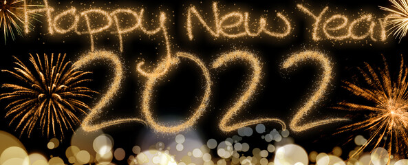 2022 New Year fireworks background