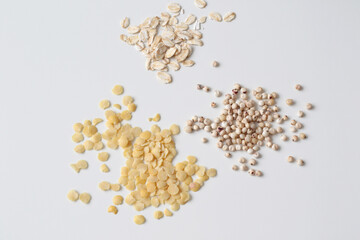 healthy nutrition, lentils, oats and sorghum