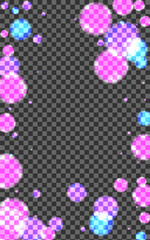 Blue Ball Background Transparent Vector. Spot Shimmer Template. Dust Illustration. Pink Dot Sparkle Design. Purple Rain.