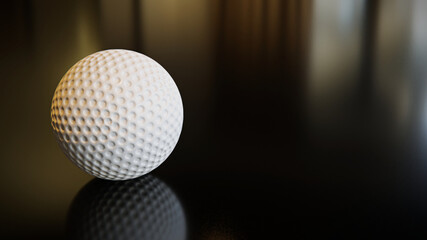 golf ball on table with empty background space