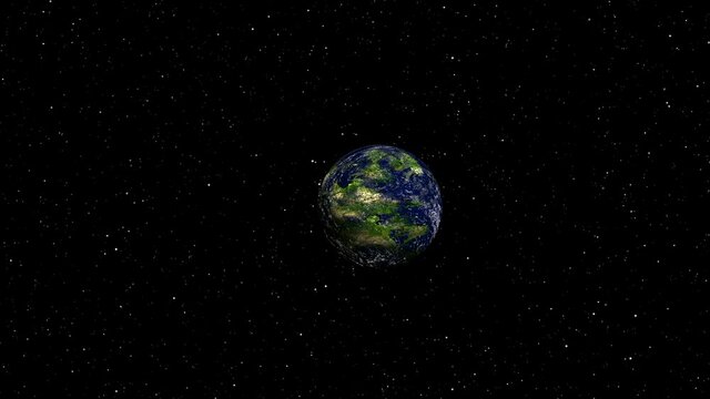 Flight to a new world. Green exoplanet. 3d. Animation.