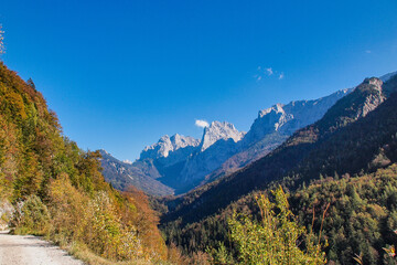 Hiking at Wilder Kaiser Mountains in the Austrian region of Tirol, Tyrol Austria