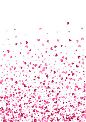 Purple Symbol Confetti Texture. Red Saint Illustration. Rose Heart Little. Pink Transparent Background. Splash Backdrop.