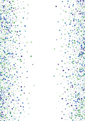 Green Vector Confetti Illustration. Blue Ball Colorful. Round Surprise Background. Purple Pattern Circle.