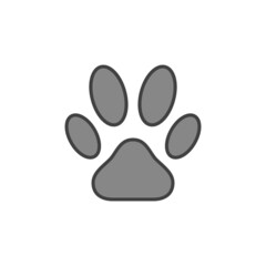 Animal Paw footprint vector concept gray modern icon