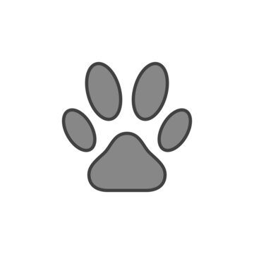 Animal Paw footprint vector concept gray modern icon
