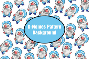 Gnomes pattern background. Merry christmas  and Happy new year. winter season