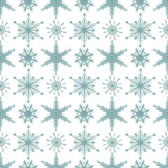 seamless pattern winter background with hand drawn snowflakes, snow, swirl, blizzard, design elements. Christmas decor