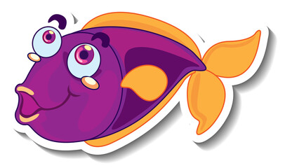 Cute fish sea animal cartoon sticker