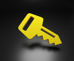 Golden Key 3 D illustration
