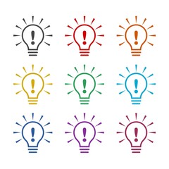 Best idea sign isolated on white background, color set