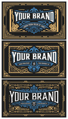 Set of 3 vintage labels for packing