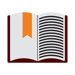 Icon Of Open Book With Bookmark