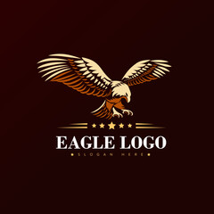 Eagle Logo Pictoral Elegant Luxury Gold