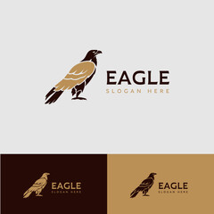 Eagle Logo With Silhouette Eagle Illustration