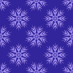 A seamless pattern on a square background is snowflakes. Design element for the design of books, notebooks, postcards, interior items. Wallpapers, textiles, packaging, background for a website, mobile