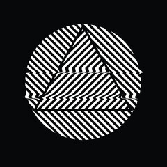 Glitch distorted geometric shape . Minimal art design . Destroyed melting logo . Trendy defect error shapes . Glitched design element .Broken effect .vector 