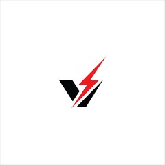 letter v logo vector template power