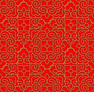 Abstract chinese red and gold background vector illustration