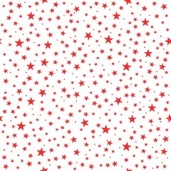 seamless pattern with stars, red color on white background, starry vector draw

