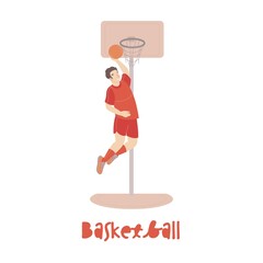 Basketball symbol. Playing man. Team sport concep