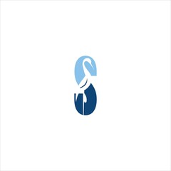 letter s logo vector template swan