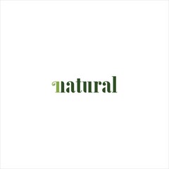 natural word logo vector template leaf